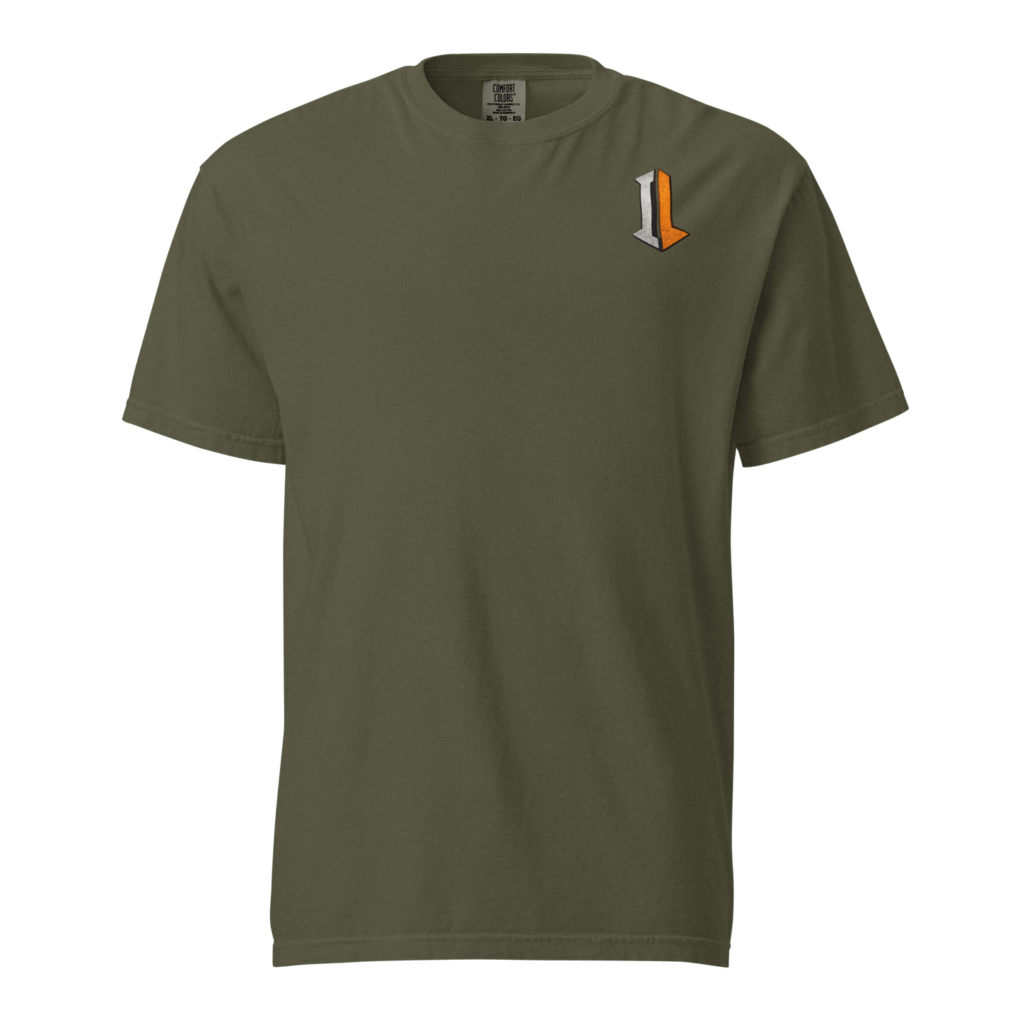 Iron & Logic Built By Skill Driven By Logic premium heavyweight t-shirt featuring oversized front graphic for HVAC technicians, electricians, controls technicians, BAS professionals, mechanics, and skilled trades workers.