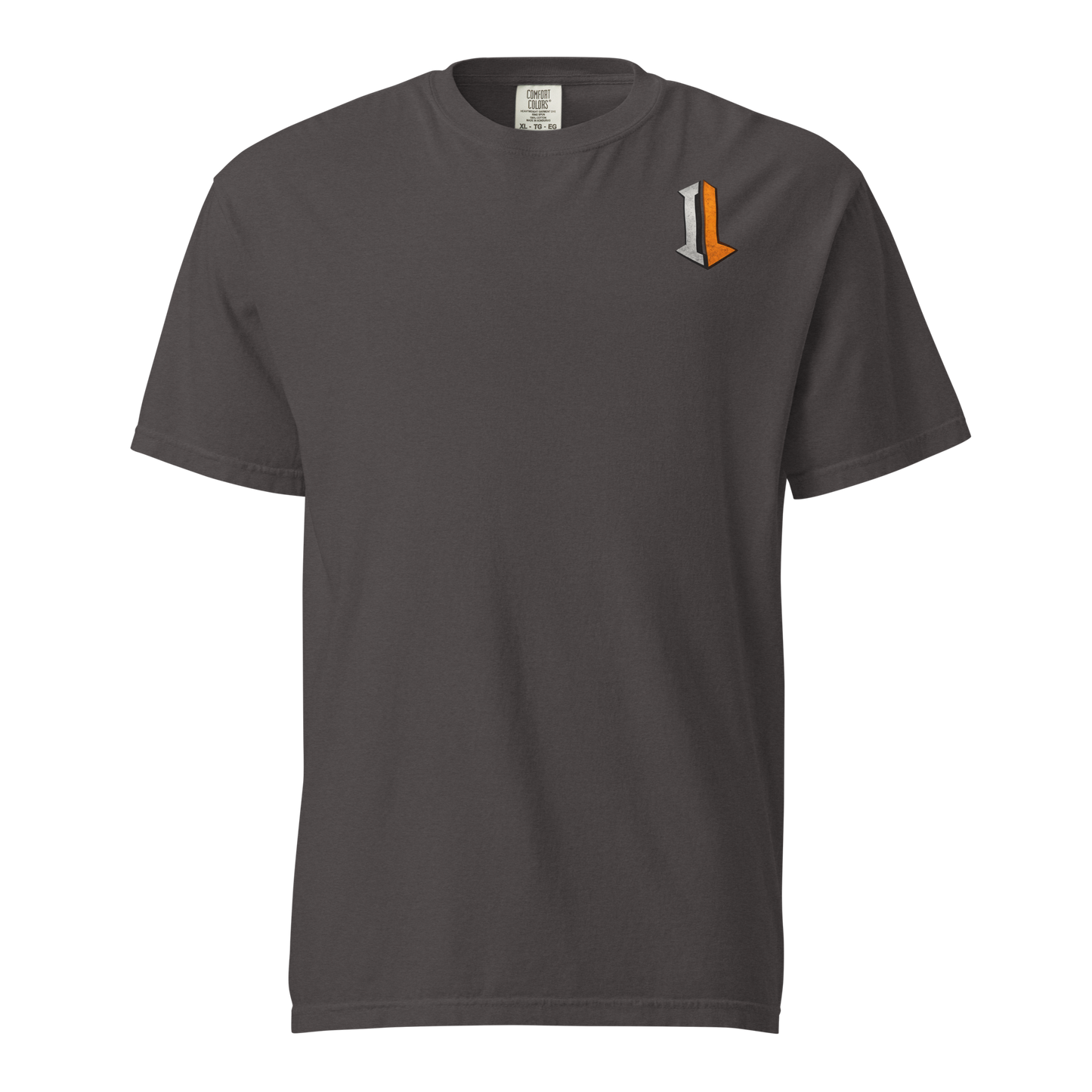 Iron & Logic Built By Skill Driven By Logic premium heavyweight t-shirt featuring oversized front graphic for HVAC technicians, electricians, controls technicians, BAS professionals, mechanics, and skilled trades workers.